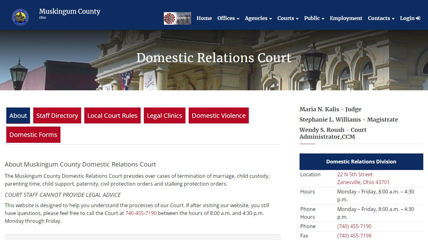 Muskingum County Domestic Relations Court - Ohio